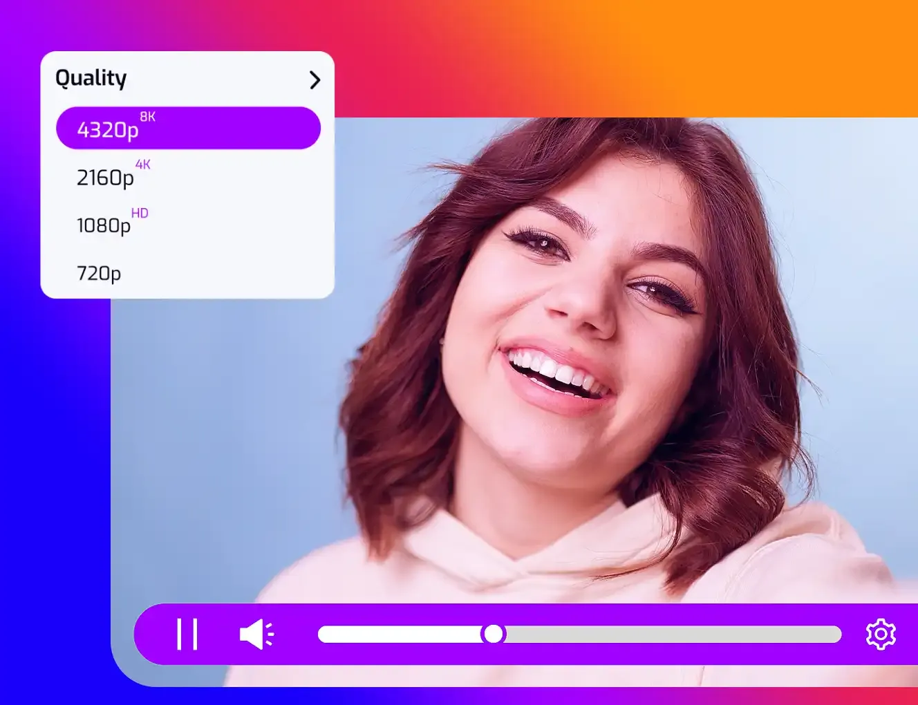 High-quality settings on Cinema8's video hosting platform showing its capabilities.